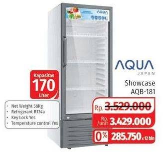 Promo Harga AQUA Showcase Cooler AQB-181  - Lotte Grosir