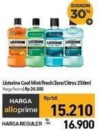 Promo Harga Listerine Mouthwash Antiseptic Cool Mint, Fresh Burst, Fresh Citrus, Fresh Citrus, Zero 250 ml - Carrefour
