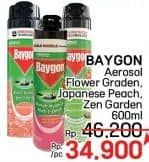 Promo Harga Baygon Insektisida Spray Flower Garden, Japanese Peach, Zen Garden 600 ml - LotteMart