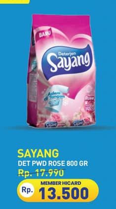 Promo Harga Sayang Detergent Powder Rose 800 gr - Hypermart