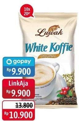 Promo Harga Luwak White Koffie Original per 10 sachet 20 gr - Alfamidi