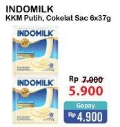 Promo Harga INDOMILK Susu Kental Manis Cokelat, Plain per 6 sachet 37 gr - Alfamart