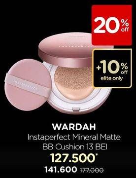 Promo Harga WARDAH Instaperfect Mineralight Matte BB Cushion 13 Beige 15 gr - Watsons