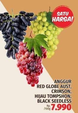 Promo Harga Anggur Red Globe Australia, Crimson, Hijau Thomson, Black Seedless  - LotteMart
