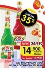 Promo Harga ABC Syrup Special Grade Melon, Coco Pandan 485 ml - Superindo