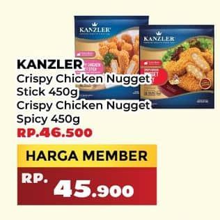 Promo Harga Kanzler Chicken Nugget Stick Crispy, Crispy Spicy 450 gr - Yogya