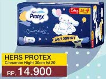 Promo Harga Hers Protex Comfort Night Wing 30cm 24 pcs - Yogya