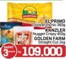 Promo Harga El Primo Sosis/Kanzler Chicken Nugget/Golden Farm French Fries  - LotteMart