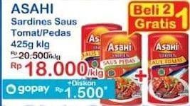 Promo Harga Asahi Sardines Saus Pedas, Saus Tomat 425 gr - Indomaret