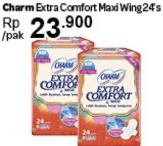 Promo Harga Charm Extra Comfort Maxi Long Wing 26cm 24 pcs - Carrefour