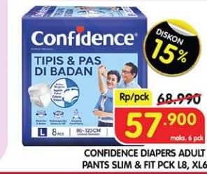 Promo Harga Confidence Adult Pants Tipis & Pas Di Badan L8, XL6 6 pcs - Superindo