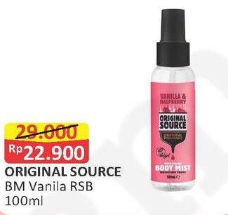 Promo Harga ORIGINAL SOURCE Body Mist Raspberry 100 ml - Alfamart