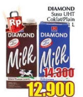 Promo Harga DIAMOND Milk UHT Coklat, Plain 1000 ml - Giant