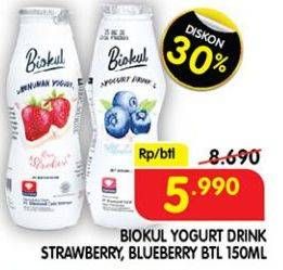 Promo Harga BIOKUL Minuman Yogurt Strawberry, Blueberry 150 ml - Superindo