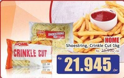 Promo Harga HOME French Fries Shoestring, Crinkle Cut 1000 gr - Hari Hari