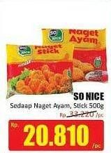 Promo Harga SO NICE Sedaap Naget Ayam, Stick 500 g  - Hari Hari