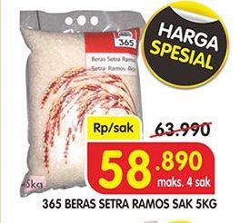 Promo Harga 365 Beras 5 kg - Superindo