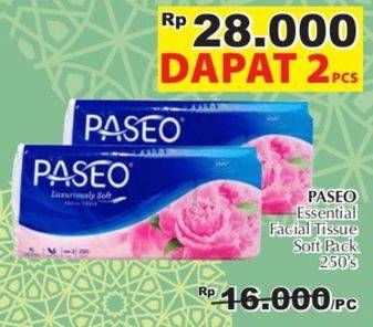 Promo Harga PASEO Facial Tissue Soft per 2 pouch 250 pcs - Giant