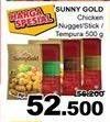 Promo Harga Sunny Gold Chicken Nugget/Stick/Tempura  - Giant