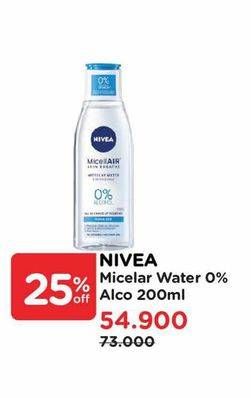 Promo Harga Nivea MicellAir Skin Breathe Micellar Water 0% Alcohol 200 ml - Watsons