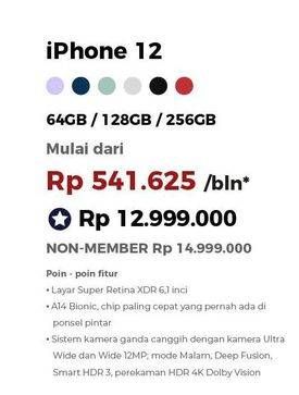 Promo Harga APPLE iPhone 12 1 pcs - Erafone