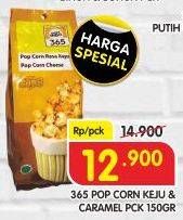 Promo Harga 365 Pop Corn Caramel, Cheese 150 gr - Superindo