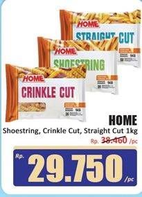 Promo Harga Home French Fries Crinkle Cut, Shoestring, Straight Cut 1000 gr - Hari Hari