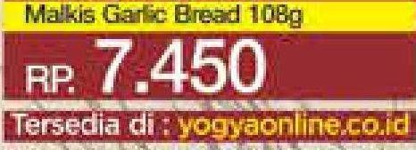 Promo Harga KOKOLA Malkist Garlic Bread 108 gr - Yogya