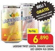 Promo Harga Lasegar Twist Larutan Penyegar Lemon, Lychee Lemon, Orange Lemon 320 ml - Superindo