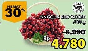 Promo Harga Anggur Red Globe per 100 gr - Giant
