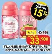 Promo Harga Stella Matic Refill Apple Fiesta, Sakura, Green Fantasy 225 ml - Superindo