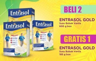 Promo Harga ENTRASOL Gold Susu Bubuk Vanilla 600 gr - Indomaret