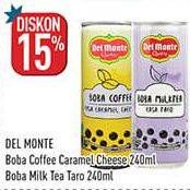 Promo Harga Del Monte Boba Drink Coffee Caramel Cheese, Milk Tea Taro 240 ml - Hypermart