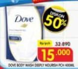 Promo Harga Dove Body Wash Deeply Nourishing 400 ml - Superindo