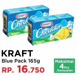 Promo Harga KRAFT Cheese Cheddar Blue Pack 165 gr - Yogya