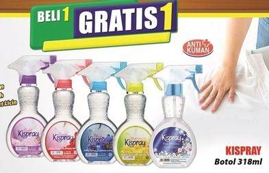 Promo Harga Kispray Pelicin Pakaian Spray 318 ml - Hari Hari
