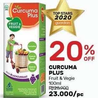 Promo Harga CURCUMA PLUS Fruit & Veggie Vitamin 100 ml - Guardian