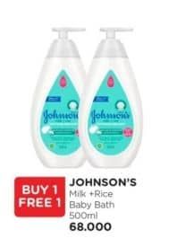 Promo Harga Johnsons Baby Milk Bath Milk + Rice 500 ml - Watsons