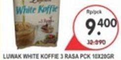 Promo Harga Luwak White Koffie 3 Rasa per 10 sachet 20 gr - Superindo