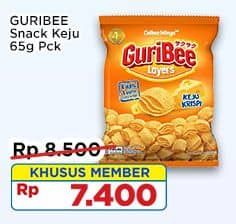 Promo Harga Guribee Layers Keju Krispi 65 gr - Indomaret