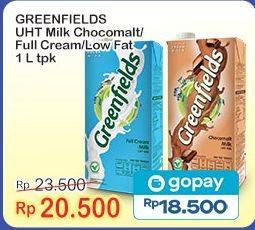Harga Greenfields UHT Choco Malt, Full Cream, Low Fat 1000 ml di Indomaret