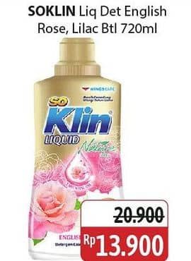 Promo Harga So Klin Liquid Detergent Nature English Rose, French Lilac 720 ml - Alfamidi