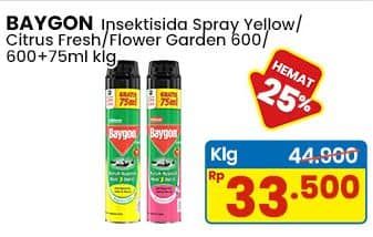Promo Harga Baygon Insektisida Spray Citrus Fresh, Flower Garden 600 ml - Indomaret