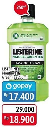 Promo Harga LISTERINE Mouthwash Antiseptic Natural Green Tea 250 ml - Alfamidi