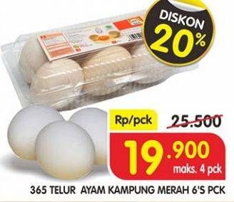 Promo Harga 365 Telur Ayam Kampung 6 pcs - Superindo