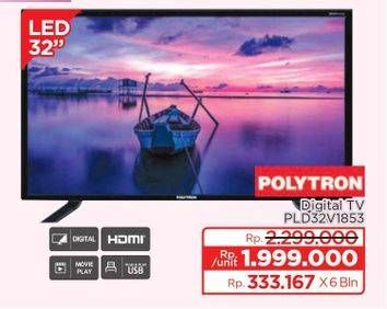 Promo Harga Polytron PLD 32V1853 Digital LED TV  - Lotte Grosir