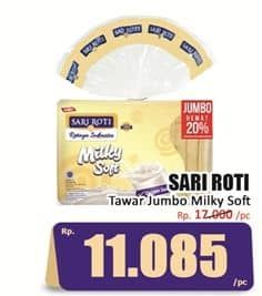 Promo Harga Sari Roti Roti Tawar Milky Soft 500 gr - Hari Hari