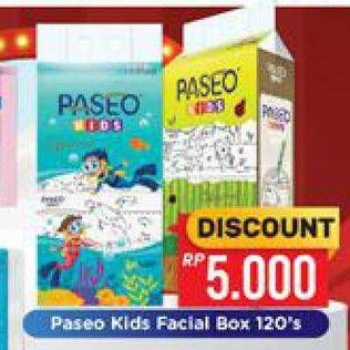 Promo Harga PASEO Kids Facial Tissue Box 120 pcs - Carrefour