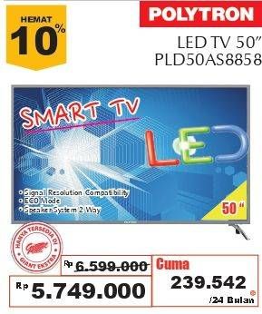 Promo Harga POLYTRON PLD 50AS8858 | LED TV Smart TV 50 inch  - Giant