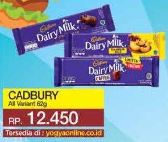 Promo Harga CADBURY Dairy Milk All Variants 62 gr - Yogya